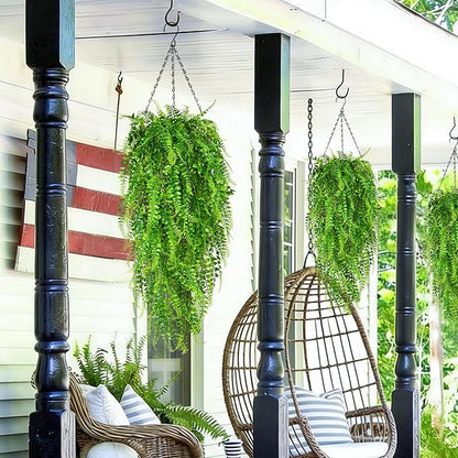 4Pcs Fake Ferns Fake Hanging Plants Artificial Ferns Vine Greenery | UV - Image 2