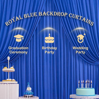 20ft x 12ft Wrinkle Free Royal Blue Backdrop Curtains - Image 5