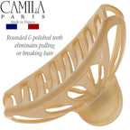Camila Paris CP3054 French Hair Clip for Women with Thick, Long and Curly Wavy hair, Beige, No Slip Girls Fashion Styling Hair Accessory, Strong Hold, Made in France