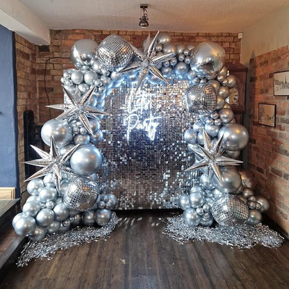Silver Round Foil Balloons, 22 Inch 4D Round Ball Balloons Ornament, Giant - Image 7