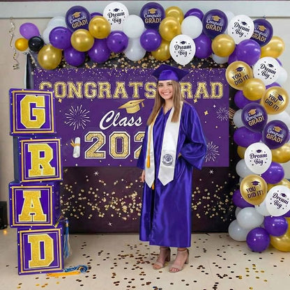Graduation Decorations 2026 Purple and Gold Balloon Boxes, Class of 2026 GRAD - Image 9