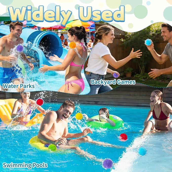 100 Pcs Reusable Water Balloons, Summer Soaker Ball, Outdoor Games Soft Water - Image 5