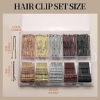 YGDZ 400 Counts Bobby Pins Bun Hair Pins Set, 2inch Bobby Pins for Women, 2.36inch U Shaped Hair Pins for Buns, 5 Colors Brown Blonde Black Hair Accessories for Hair Styling