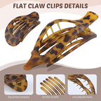 Lourny Flat Hair Clips for Women, French Flat Claw Clips & Duckbill Hair Clips for Thin Hair Lightweight Non-Slip Claw Clips for Women 6PCS