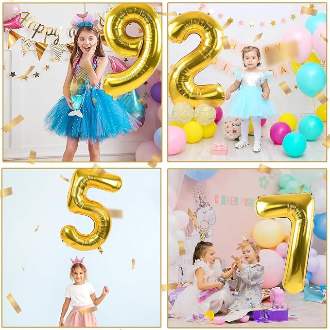 40 inch Gold Number Balloon Giant Foil Helium Balloons Gold Number 2 Balloon - Image 3