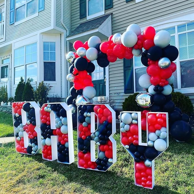 Red Black and White Balloon Arch Kit, ADOINBY 140Pcs Red and Black White Silver - Image 7