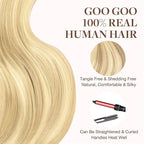 GOO GOO Tape in Hair Extensions Human Hair, 18D/22F Dirty Blonde Highlights, 24inch 100g 40pcs, Skin Weft Seamless Invisible, Silky Straight with Thick Ends, Remy Human Hair