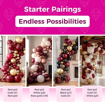 Bezente Burgundy Balloons Latex Party Balloons 100 Pack 12 inch | Dark Ruby - Image 4