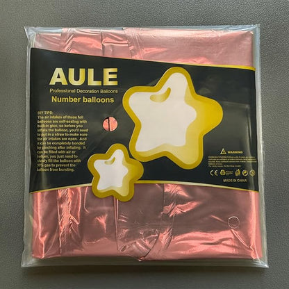 AULE 40 Inch Rose Gold 17 Balloon Number Foil 0-9 Birthday Big Numbers | - Image 6