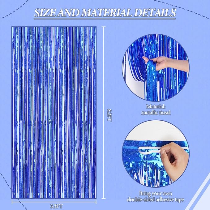 DECOCKRAT 3 Pack Foil Fringe Backdrop - Image 3