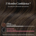 GOO GOO Clip in Hair Extensions Real Human Hair, Remy Human Hair Extensions Clip ins for Women, Natural Human Hair, 12inch 85g 7 Pcs, #2/6 Dark Brown Highlighted Chestnut Brown Invisible Blending