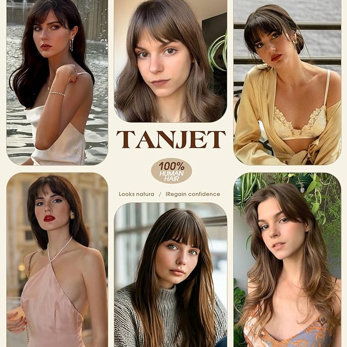 Hair Toppers for Women Real Human Hair (Dark Blonde#27)-360°3D 10inch Topper with Bangs for Thinning Hair, Clip-in Bangs with Upgraded Silk Base, Perfect for Daily Wear
