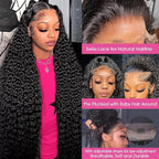 CYNOSURE HD Lace Front Wigs Human Hair Pre Plucked 180% Density Kinky Curly Lace Frontal Wigs Human Hair Glueless Natural Black Color 28inch