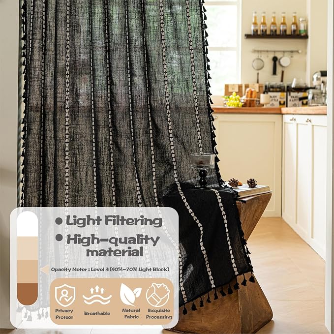 Sutuo Home Door Curtains for Doorway, Bohemian Semi Blackout Curtains Privacy - Image 2