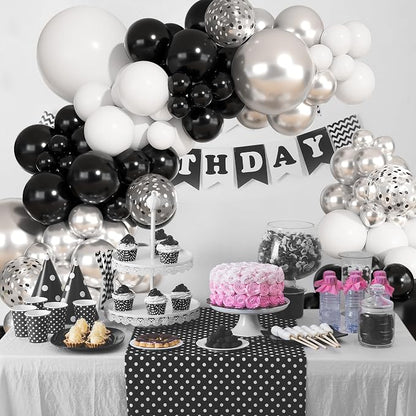Ouddy Party 149Pcs Black Sliver Balloon Arch Garland Kit 18 12 10 5Inch | - Image 5