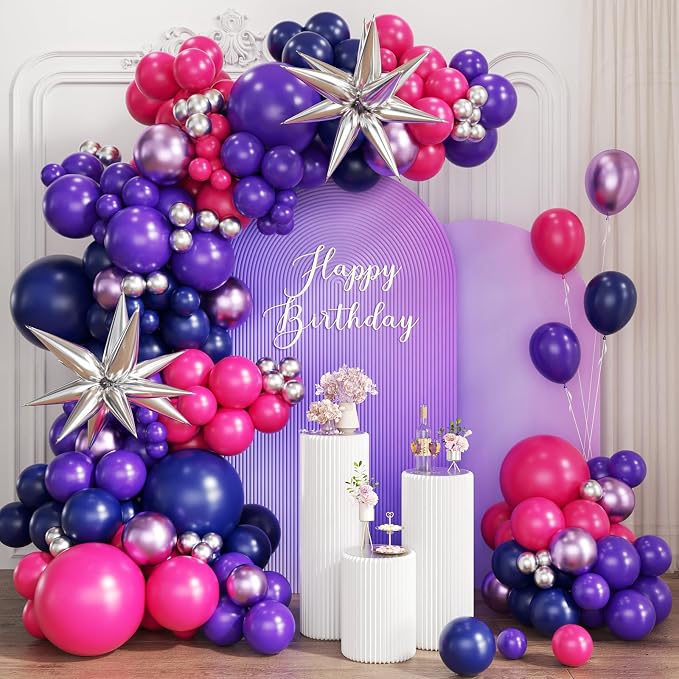 Purple Blue Red Balloon Garland Arch Kit by Unknown