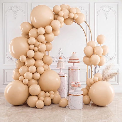 RUBFAC Nude Balloons Different Sizes Boho Beige Apricot Balloon Arch 154pcs | by RUBFAC