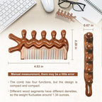 Wooden Scalp Comb, Pocket Fine Tooth Hair Combs for Women/Men, Natural Wooden Massage Comb (ProElite)