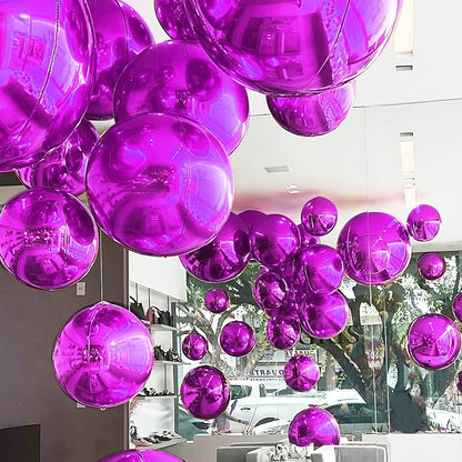 HILAVO 12PCS Hot Pink Round Foil Balloons - Image 8
