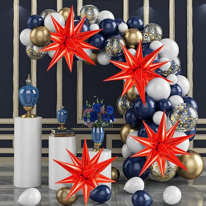 60 Pcs Star Balloons Explosion 12 Point Foil Cone Balloons Magic Balloon Large - Image 2
