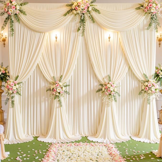 10 Panels Champagne Backdrop Curtains - Image 3