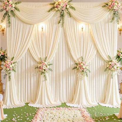 8 Panels Champagne Backdrop Curtains - Image 2