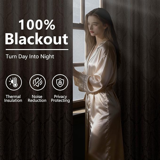 DWCN 100% Blackout Curtains for Bedroom - Image 2