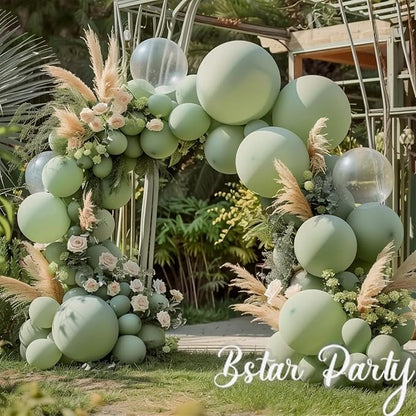 Double Stuffed Sage Green Balloon Garland Arch Kit | 18/12/10/5inch Different - Image 3