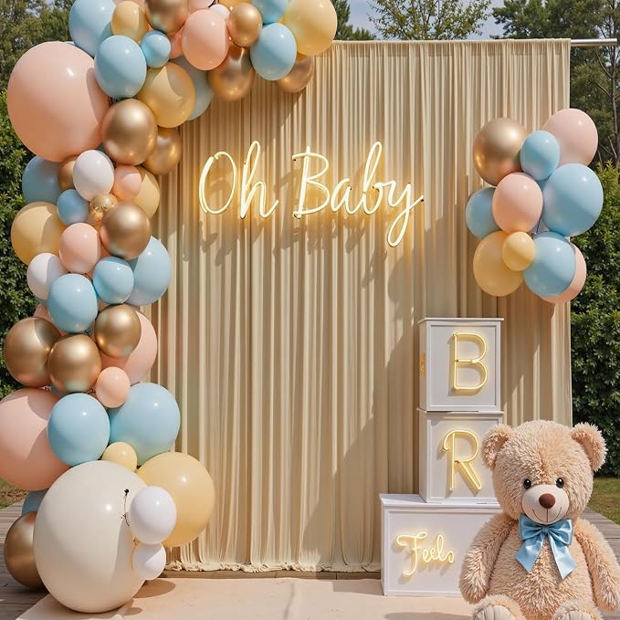 30ft×14ft Long Champagne Backdrop Curtain - Image 7