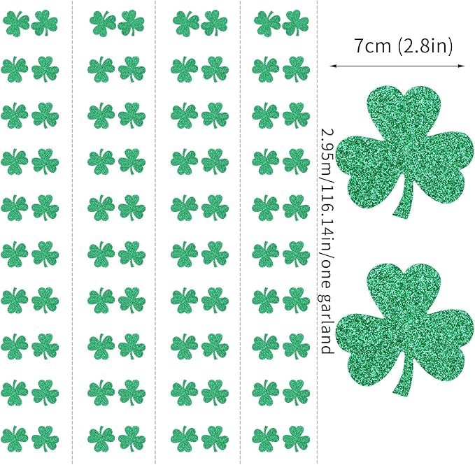 St-Saint Patricks-Day Decorations Shamrock Green-Garland - 35ft St. Patrick's - Image 2