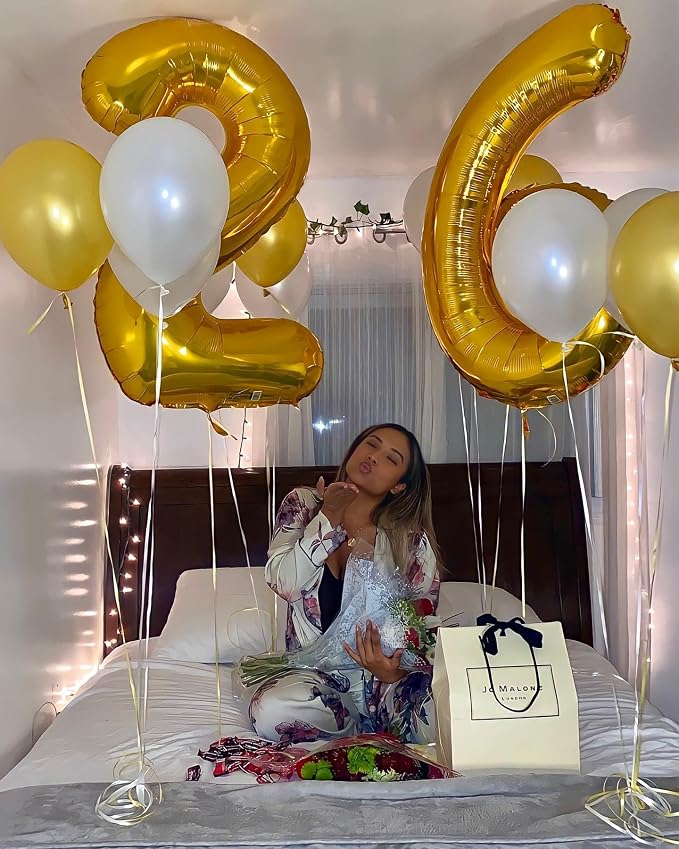 Gold 6 Balloon - Number Balloon 40 Inch, 6th Gold Birthday Decorations | Giant - Image 3