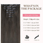GOO GOO Clip in Hair Extensions Real Human Hair, Remy Human Hair Extensions Clip ins for Women, Natural Human Hair, 20inch 110g 7Pcs, 1C Mocha Brown