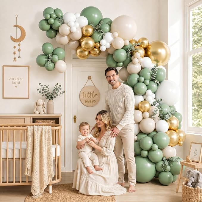 KARLURE Sage Green Balloon Arch Kit Garland - Image 4