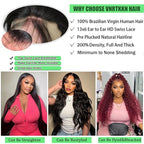34 Inch Deep Wave Lace Frontal Wigs Human Hair 200 Density 13x6 HD Transparent Deep Wave Lace Front Wigs for Women Glueless Wigs Human Hair Pre Plucked Deep Wave Wig with Baby Hair