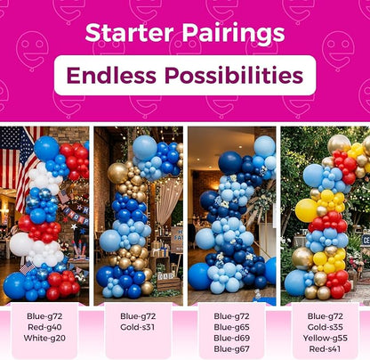 Bezente Royal Blue Latex Party Round Balloons 36 Inch 8 Pack | Matte Dark Blue - Image 4