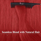YoungSee Tape in Hair Extensions Red Tape in Extensions Human Hair 18Inch Tapes in Real Hair Red Long for Women 10Pcs 25G