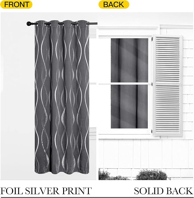 NICETOWN Bedroom Small Blackout Curtain Panels, Window Treatment Thermal - Image 6