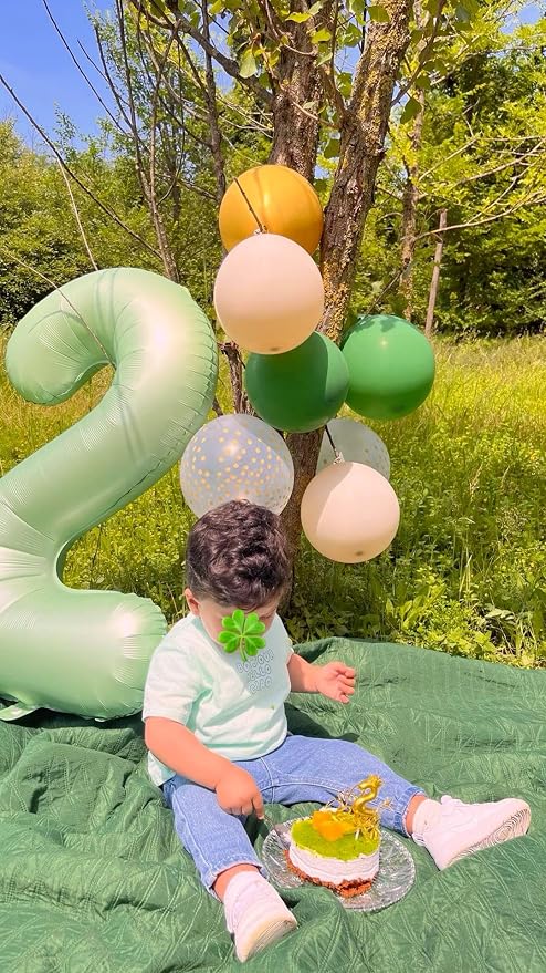Sage Green Number 2 Balloon 40 inch, 2nd Birthday Party Balloons Decorations | - Image 8