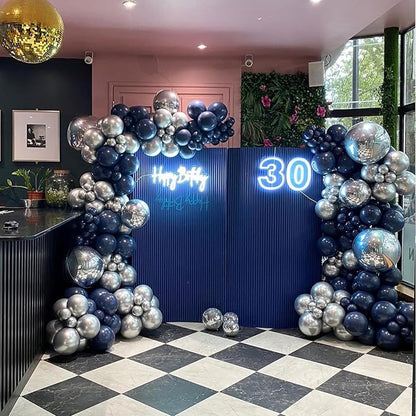 YMSZ Blue and Silver Balloons Arch Garland Kit, Different Size, - Image 5