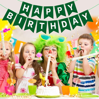 Hooqict Happy Birthday Banner Dark Green Birthday Party Decorations Green Party - Image 4