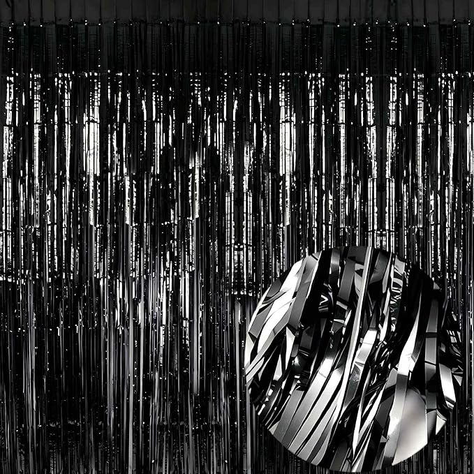 Black Foil Fringe Curtain by EUFARS