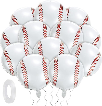 Fovths 12 Pieces Inflatable Baseball Balloons 18 Inches Baseballs Foil Balloons by Fovths