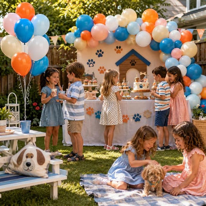 Blue and Orange Fall Baby Shower Birthday Balloons Party Desorations | Pastel - Image 5