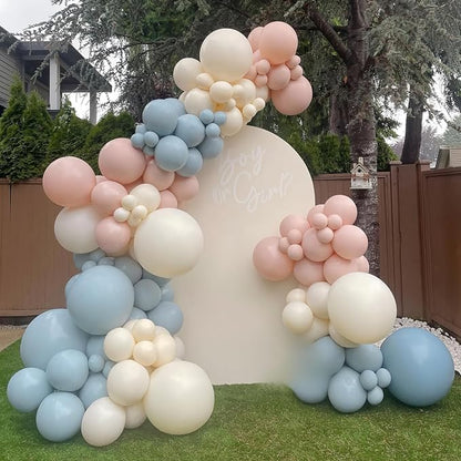 Pink and Blue Balloons Gender Reveal Boy or Girl 12inch Pastel Light Pink Slate - Image 5