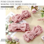 Hicarer 3 Pieces Towel Headbands for Women Makeup Spa Headband for Washing Face Shower (Light Pink)