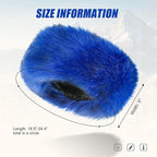 Faux Fur Headband for Women Elastic Fuzzy Thick Earmuffs Winter Headwrap Ear Muffs Furry Ear Warmers Cold Weather (Royal Blue)