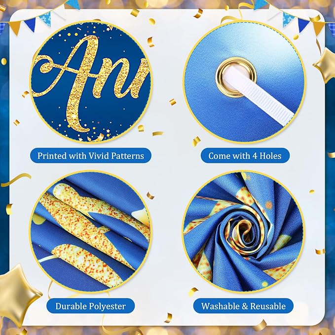 Happy Anniversary Banner Decorations Navy Blue Gold Happy Anniversary Yard - Image 6