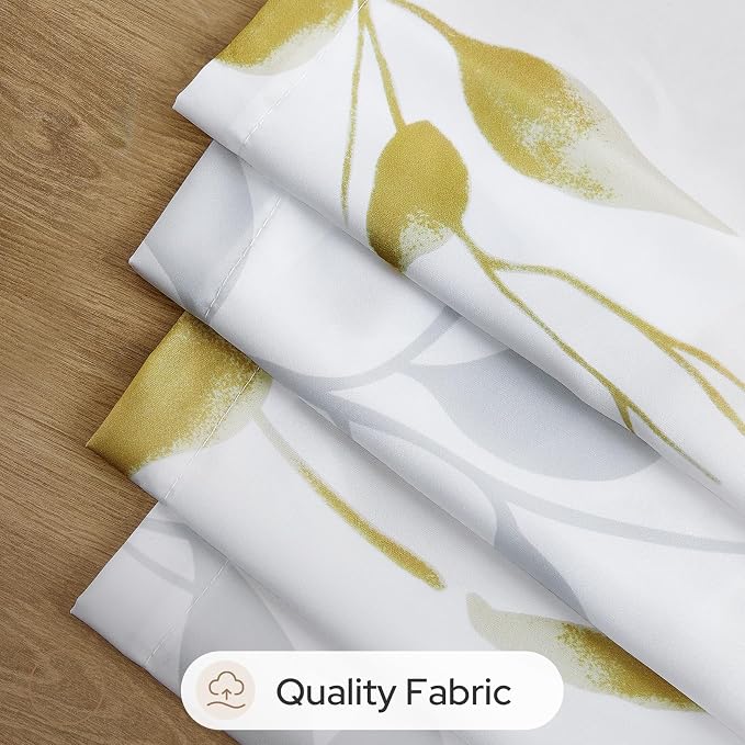 HOMEIDEAS Non-See-Through Gold and White Privacy Sheer Curtains 52 X 96 Inches - Image 7