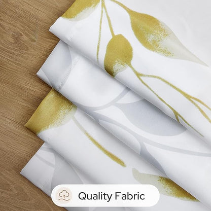 HOMEIDEAS Non-See-Through Gold and White Privacy Sheer Curtains 52 X 84 Inch - Image 7