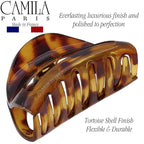 Camila Paris CP1574 French Hair Clip for Women Thick Hair for Long Curly Wavy Hair, Girls Hair Claw Clips Jaw, Durable Styling Big Claw Clip for Thick Hair, Strong Hold No Slip Grip, Made in France